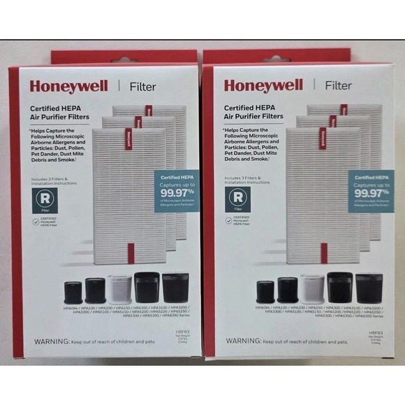Honeywell Other - 2 Boxes Of 3 Packs Honeywell HEPA Air Purifier R Filter HRFR3  New And Sealed